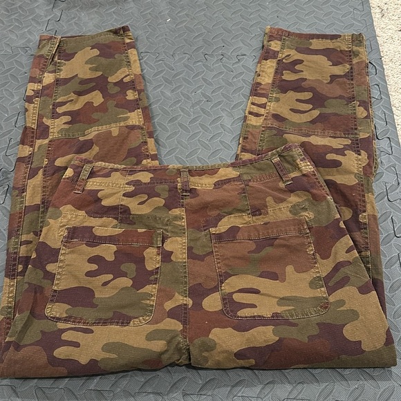 Sundance Double Knee Button Fly Pants Camo High Rise Ripstop Workwear size 2 - Picture 8 of 8